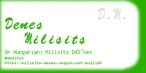 denes milisits business card